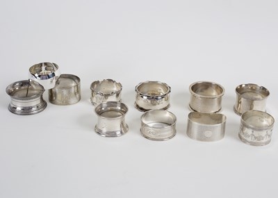 Lot 32 - Eight silver napkin rings, approximately 180gm...