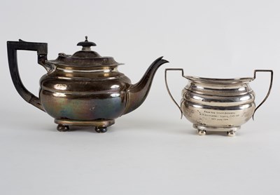 Lot 43 - A silver part tea service, Alexander Clark...