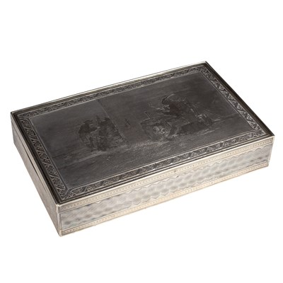 Lot 48 - A silver mounted cigarette box, import marks...