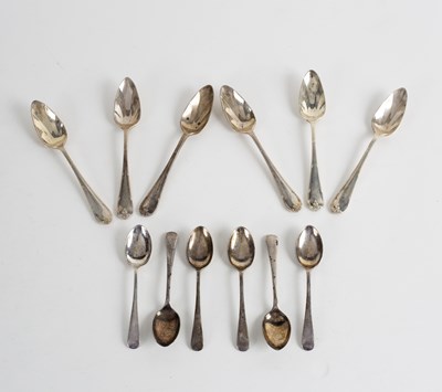 Lot 51 - A set of six silver grapefruit spoons, Mappin...