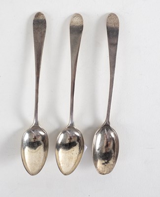 Lot 54 - Three silver teaspoons, makers mark only, SA