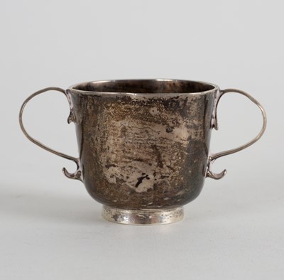 Lot 55 - A silver two-handled toy cup, maker's mark...