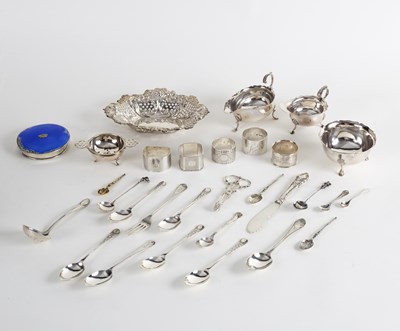 Lot 63 - A quantity of silver including two sauce boats,...