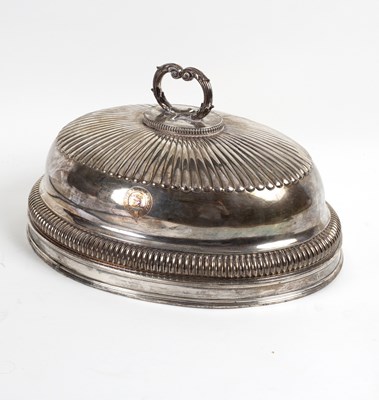 Lot 87 - A Sheffield plate oval warming cover, with...