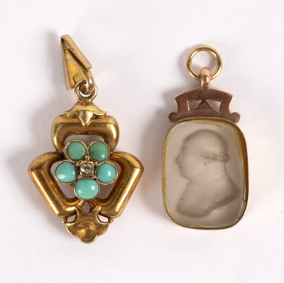 Lot 103 - An Edwardian turquoise, diamond and split...