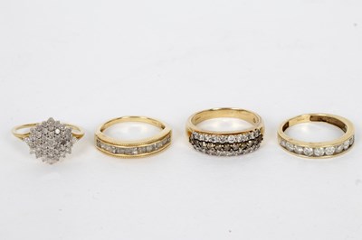 Lot 113 - A diamond half-hoop ring, size N 1/2?, another...