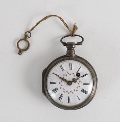 Lot 124 - A key wind pocket watch with enamel dial and...