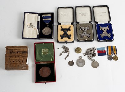 Lot 142 - Sundry medals and medallions including a...