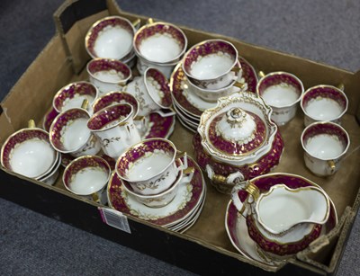 Lot 171 - A Staffordshire part tea service decorated in...