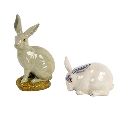 Lot 206 - A Galle model of a rabbit, circa 1900,...