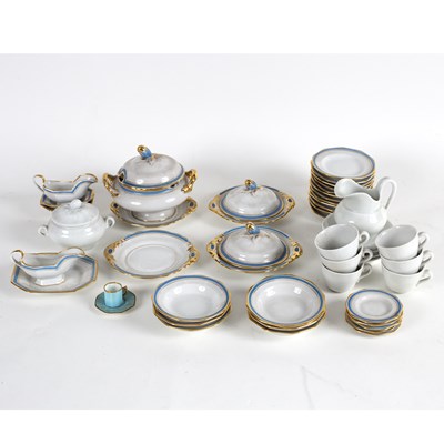 Lot 211 - A child's tea service with turquoise and gilt...