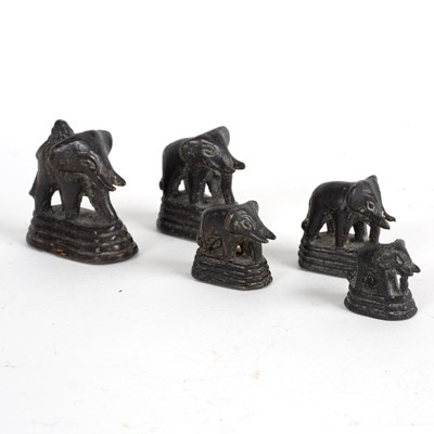 Lot 252 - Five Indian graduated weights in the form of...