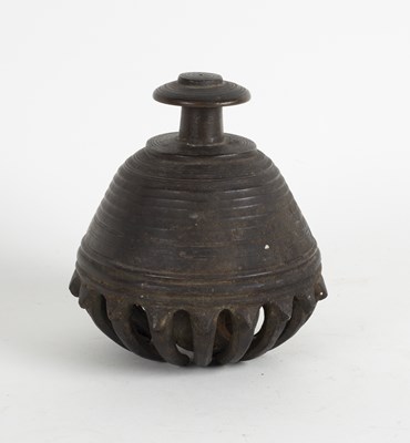 Lot 263 - A Tibetan bell with claw type border complete...