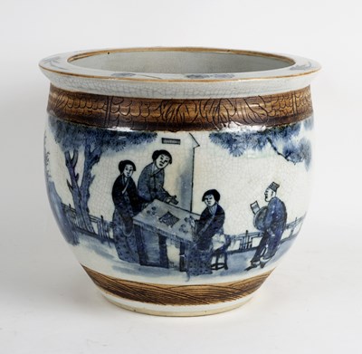 Lot 280 - A Chinese blue and white crackle glaze...