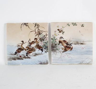 Lot 289 - A pair of Japanese porcelain plaques,...