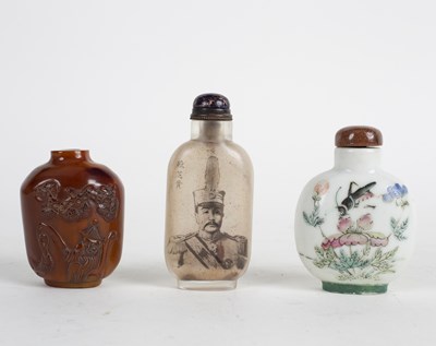 Lot 300 - A 20th Century Chinese porcelain snuff bottle,...