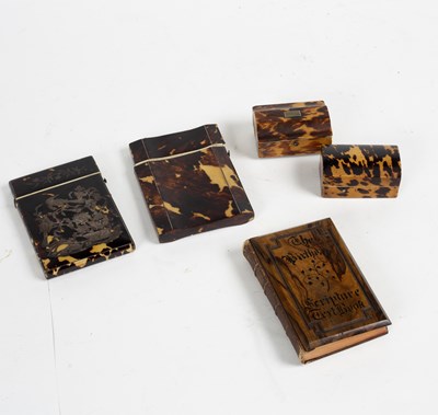 Lot 328 - A tortoiseshell visiting card case inlaid...