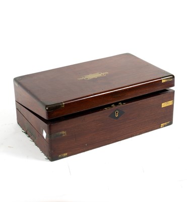 Lot 338 - A Victorian mahogany brass bound writing box...