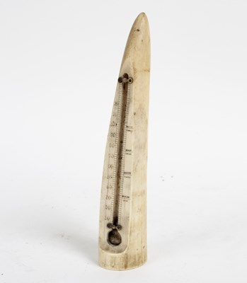 Lot 358 - A 19th Century marine ivory thermometer stand,...