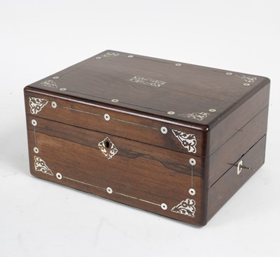 Lot 365 - A Victorian rosewood workbox/jewel case, with...