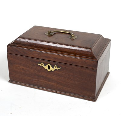 Lot 366 - A George III mahogany tea caddy containing a...