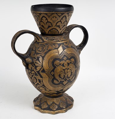 Lot 367 - A Gothic revival two-handled vase, decorated...