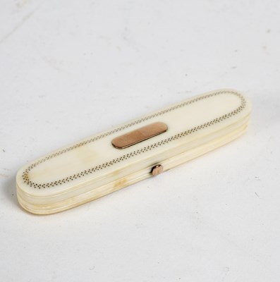 Lot 368 - A Georgian ivory toothpick holder, the cover...