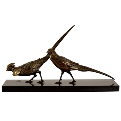 Lot 390 - Irenee Rochard/Two Golden Pheasant/patinated...