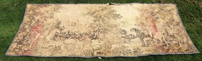 Lot 405 - A 19th Century loomed tapestry, ladies and...