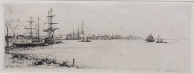 Lot 466 - Eugene Bejot (French 1867-1931)/Quai du Rhin,...