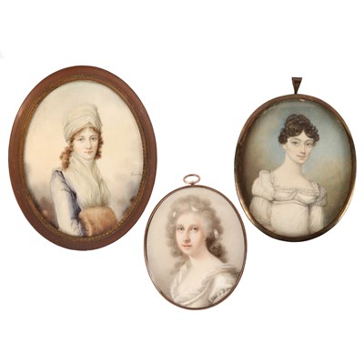 Lot 476 - Daville and others/Three Oval Portrait...