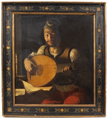 Lot 550 - 17th Century Roman School/Young Man Playing a...