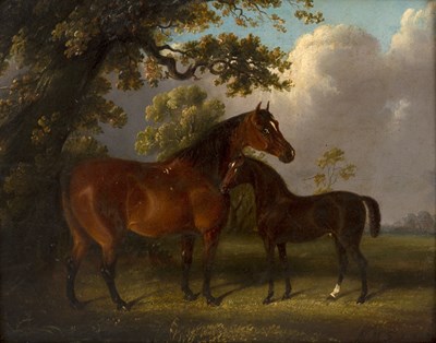 Lot 587 - Edwin May Fox (act. 1830-1870)/Horse and Foal...