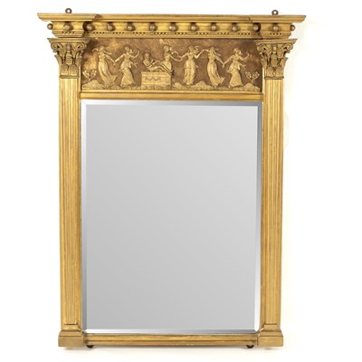 Lot 618 - A Regency wall mirror, the frieze with dancing...