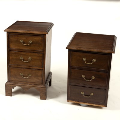 Lot 619 - A pair of mahogany pedestal chests, each of...