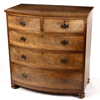 Lot 623 - A 19th Century mahogany bowfront chest of...