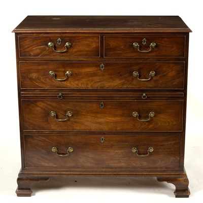 Lot 626 - A George III mahogany chest of three long and...