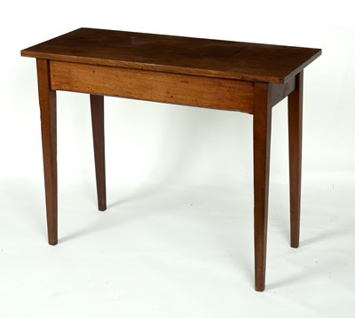 Lot 638 - A rectangular mahogany table on square...