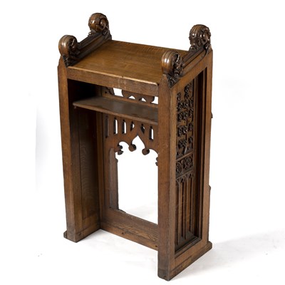 Lot 658 - A 19th Century oak prayer desk of Gothic...