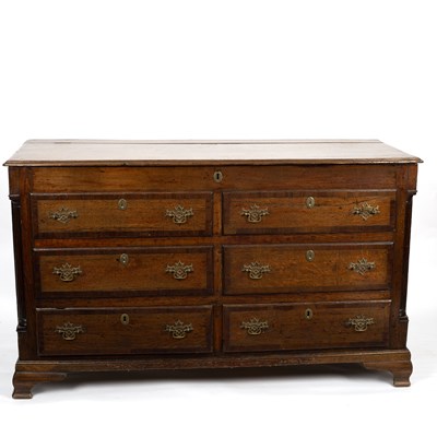 Lot 663 - An early 19th Century oak and fruitwood banded...