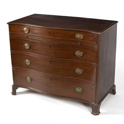 Lot 684 - A 19th Century mahogany serpentine chest of...