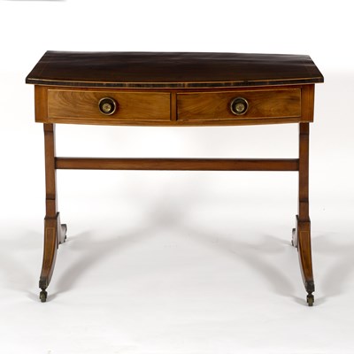 Lot 695 - A Regency mahogany dressing table, the bow...