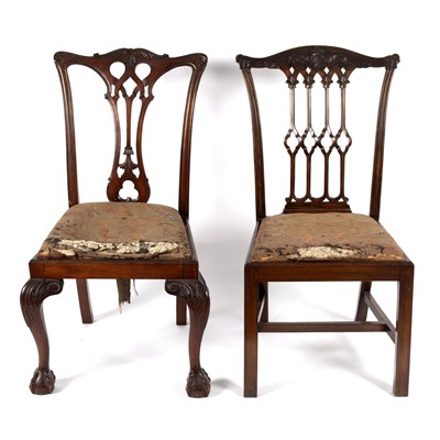 Lot 697 - A George III style dining chair, with drop-in...