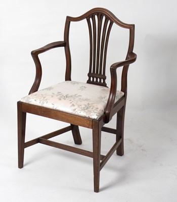 Lot 710 - A mahogany open armchair with pierced splat...