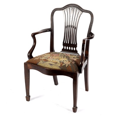 Lot 726 - A George III mahogany open armchair, with...