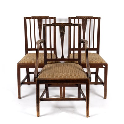 Lot 727 - Two Edwardian side chairs and the matching...