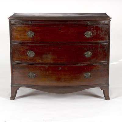 Lot 732 - A Regency mahogany bow front chest, fitted a...