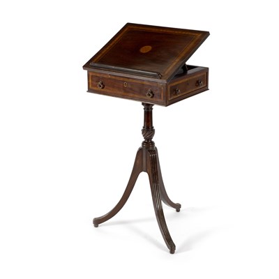 Lot 735 - An Edwardian mahogany and inlaid reading table,...