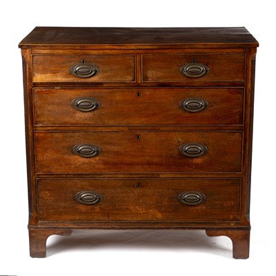 Lot 737 - A George III mahogany chest of two short over...