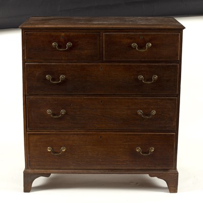 Lot 742 - A George III oak and crossbanded chest of two...